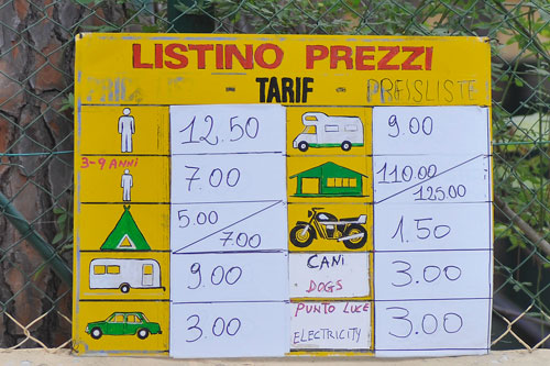 Campingplatz Preise